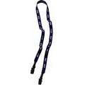 1/2" Polyester Dye Sublimated Double Bulldog Clip Lanyard